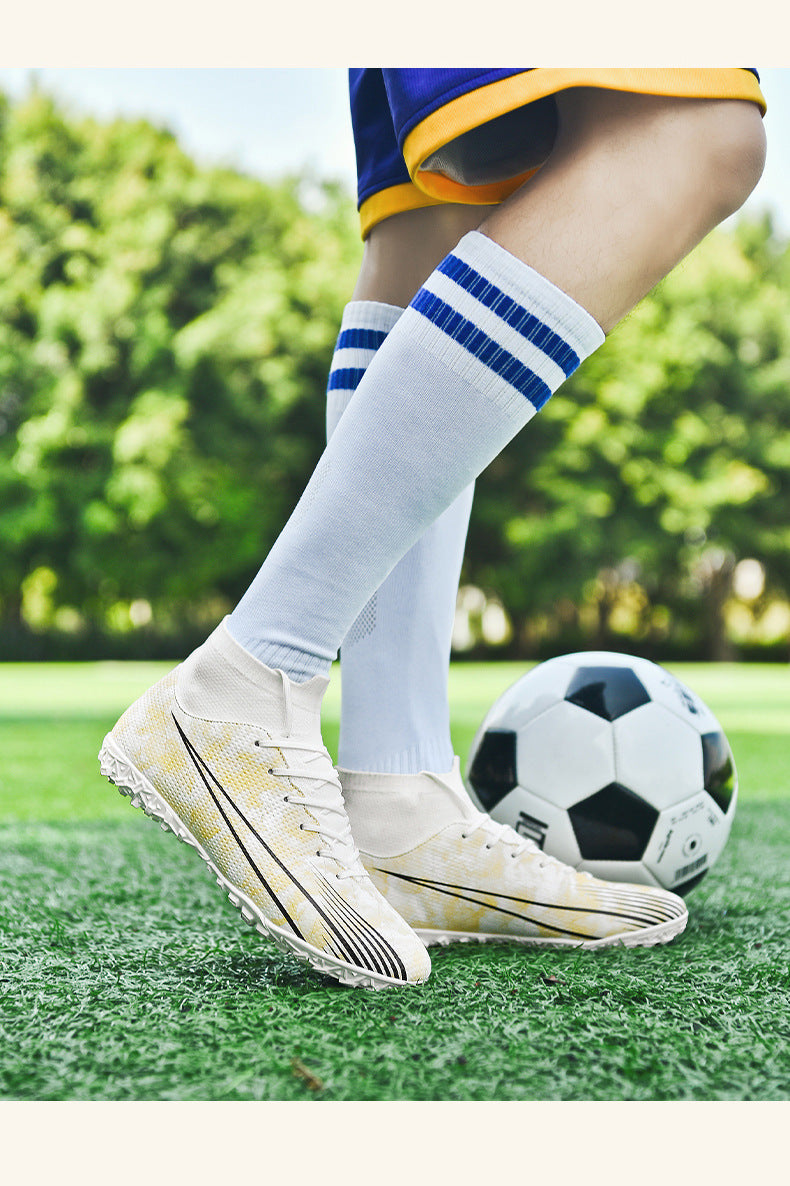 Football shoes high-top training shoes for teenagers, middle and primary school students AG Long Spike Broken Spike Rubber Spike Soccer Shoes