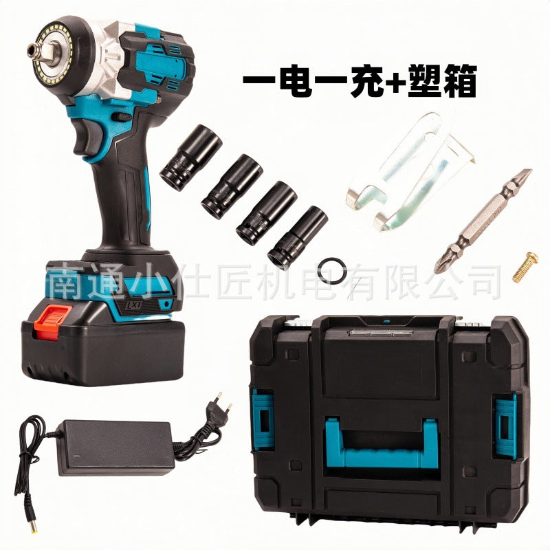 Cross-Border Foreign Trade Shadowless Aperture Lighting Electric Wrench High Torque Portable Lithium Battery Rechargeable Impact Wrench