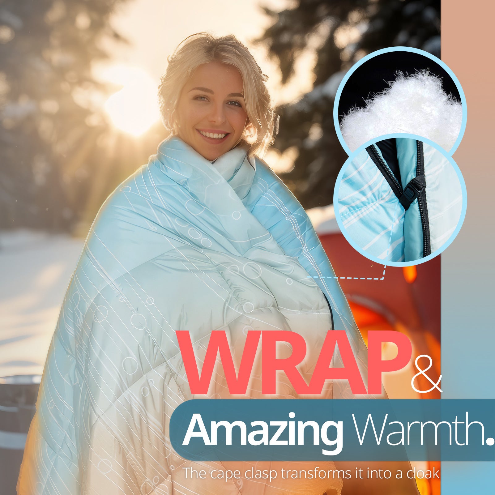 New Adult Camping Sleeping Bag Winter Camping Travel Cold-Proof Down Warm Quilt Home Nap Blanket