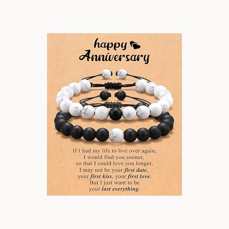 Hot Selling White Turquoise Obsidian Couple Card Bracelet Natural Stone Powder Crystal Beaded Braided Bracelet