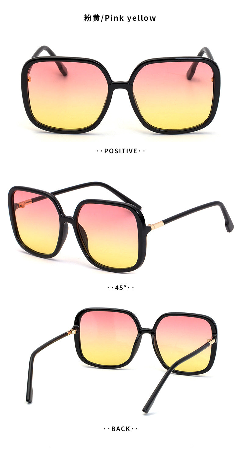 Fashion Large Frame Sunglasses for Women Trendy Zhang Ruonan Same Style Fashion Square Frame Sunglasses for Women Trendy Glasses Wholesale