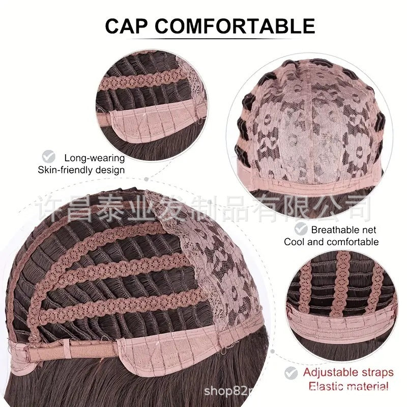 Amazon European and American Japanese and Korean Cross-Border Wig for Women, Realistic Large Scalp Long Curly Hair, Fashionable Fluffy Big Waves Full Wig