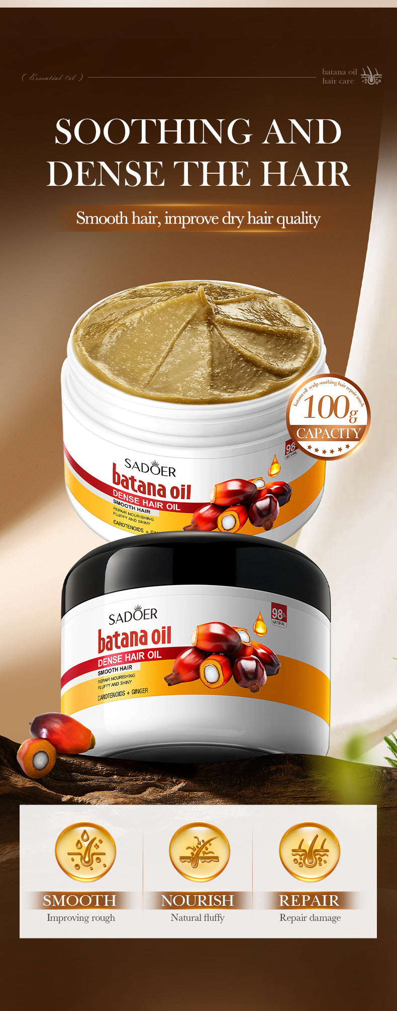 Batahana Hair Oil SADOER Scalp Soothing Smooth Conditioner Cross-Border Wholesale