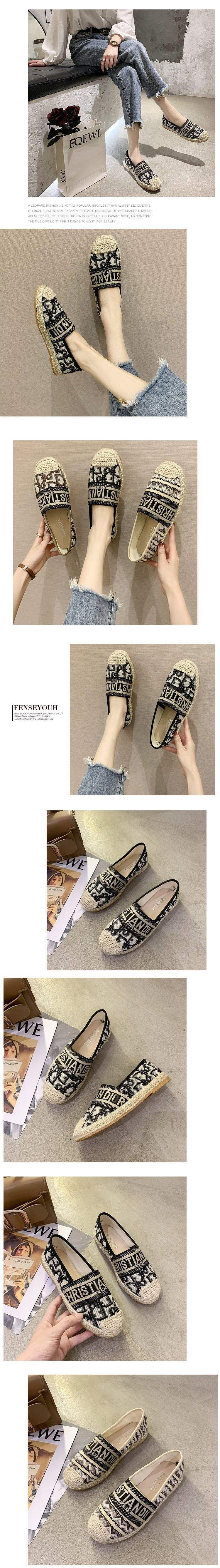 Embroidered Fisherman Shoes Women's Flat Shoes2025New Summer Casual Woven Loafers Slip-On Lazy Shoes