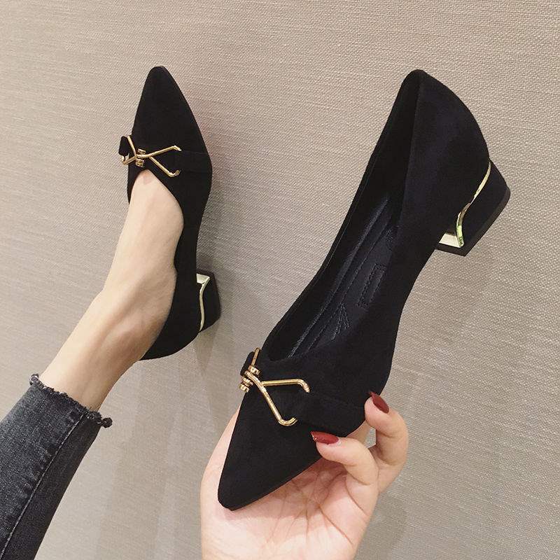Pumps Women2025New Korean Style Versatile Fairy High Heels for Women, Soft Sole, Non-Chafing, Chunky Mid Heel Fashion Shoes for Women