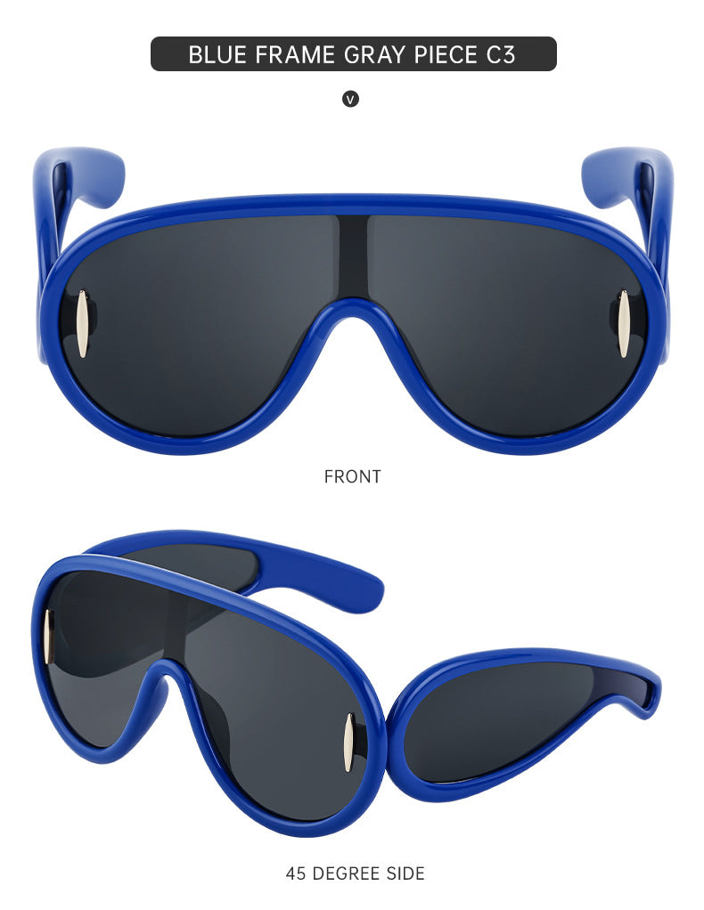 INS One-piece Large Frame Sunglasses for Women, European and American Fashion Sports Cycling Sunglasses, Windproof Glasses Wholesale