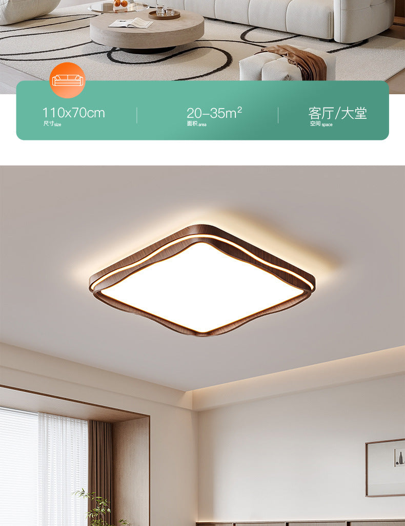 Living Room Main Light New Chinese Style Mid-century Elegant Zhongshan Lighting Whole House2025New Walnut Ceiling Light