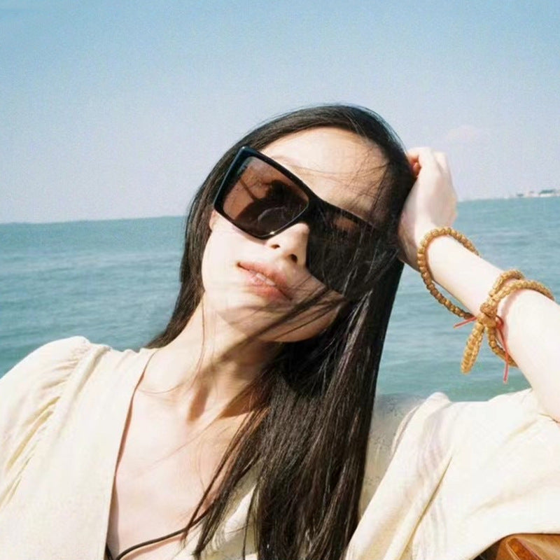 Vanishing Her Chen Mai Same Style Sunglasses for Women Trendy One-Piece Large Frame Polarized Driving Sunglasses for Women Sun Protection Glasses Wholesale