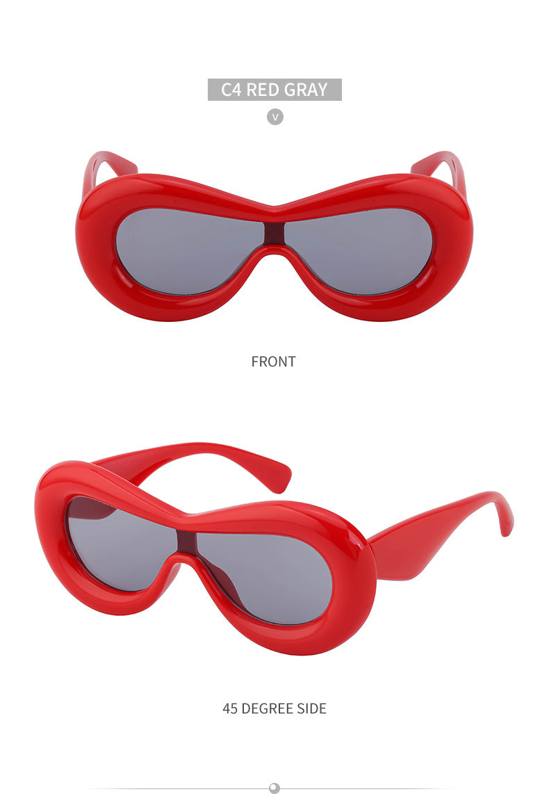 Europe and America Y2K Sunglasses for Women Trendy One-Piece Sunglasses Party Quirky Street Style Fashion Women's Glasses Wholesale