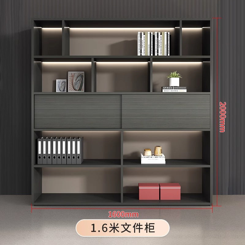Boss Office Light Luxury Wooden Archive File Cabinet Archive Cabinet Storage Bookcase Manager Room Background Cabinet