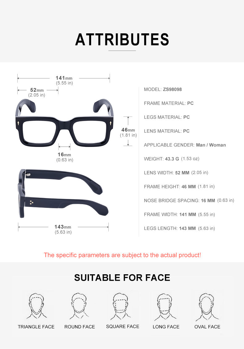 2025New Retro Square Frame Sunglasses for Men High-End European and American Retro Sunglasses Men's Trend sunglasses