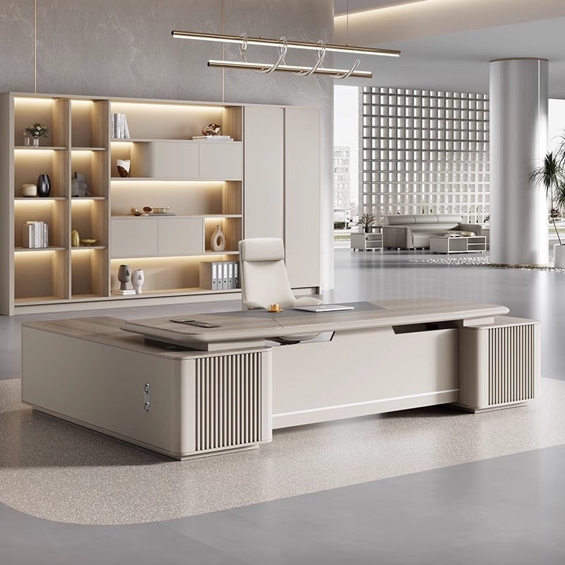 Painted Executive Desk Large Desk President Leader Chairman Manager Office Simple Modern Office Desk and Chair Set