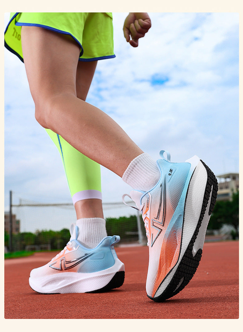 Mesh Men's Shoes New Thick-Soled Breathable Trendy Running Shoes Lightweight Shock-Absorbing Non-Slip Running Travel Shoes Casual Sports Shoes