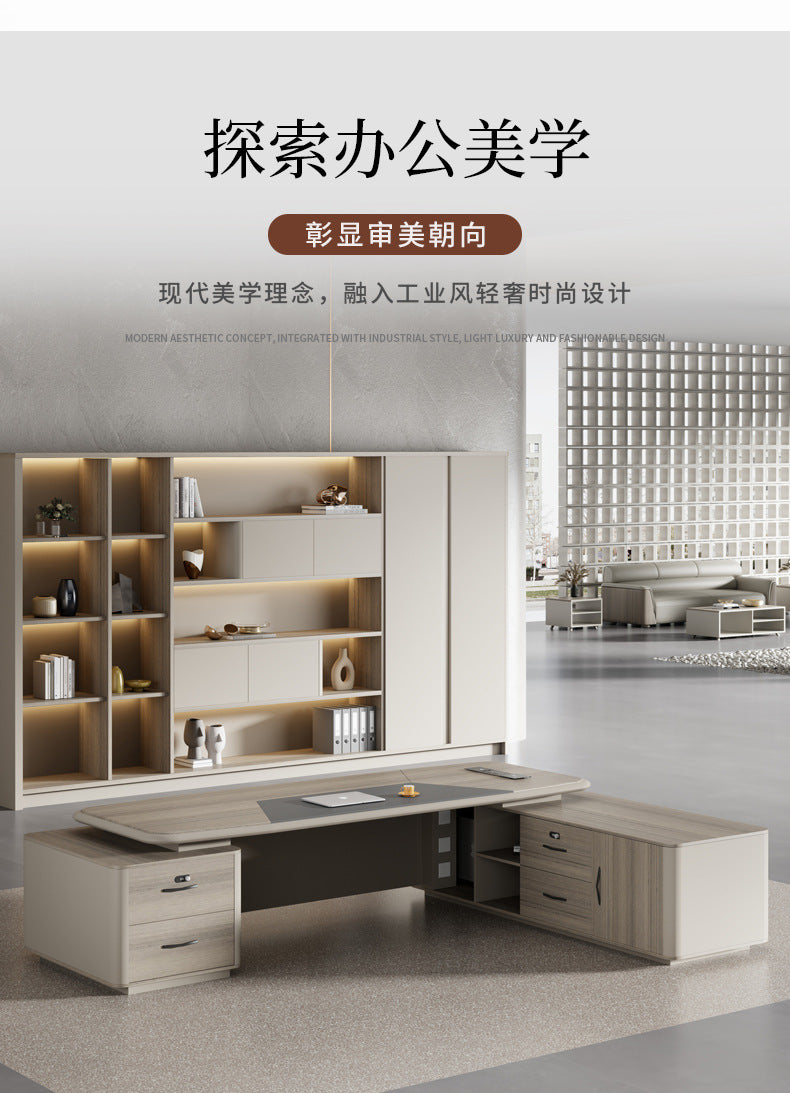 Painted Executive Desk Large Desk President Leader Chairman Manager Office Simple Modern Office Desk and Chair Set