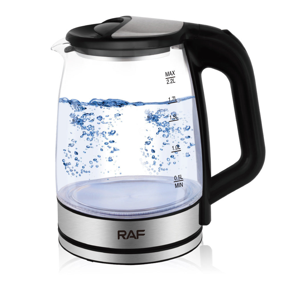 RAF European standard hot-selling household glass electric kettle2.2L Large Capacity Inner Wall Marking Kettle