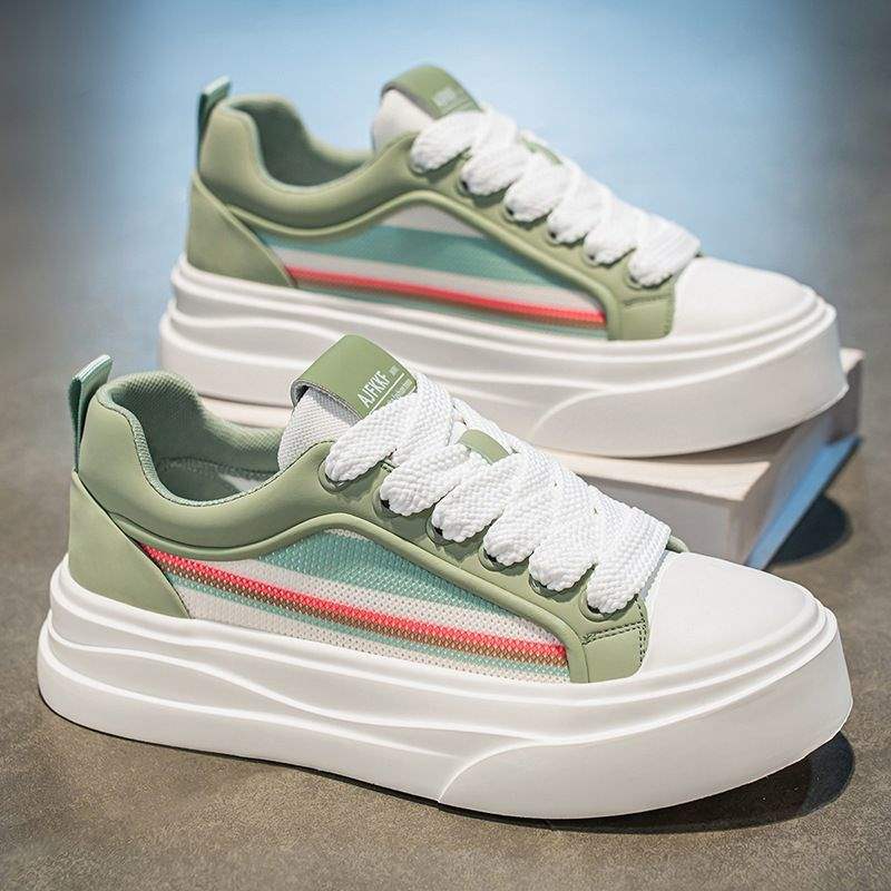 2025Spring Mesh Breathable Flyknit Non-Slip Black Casual Sneakers Men's Trendy Versatile Shoes