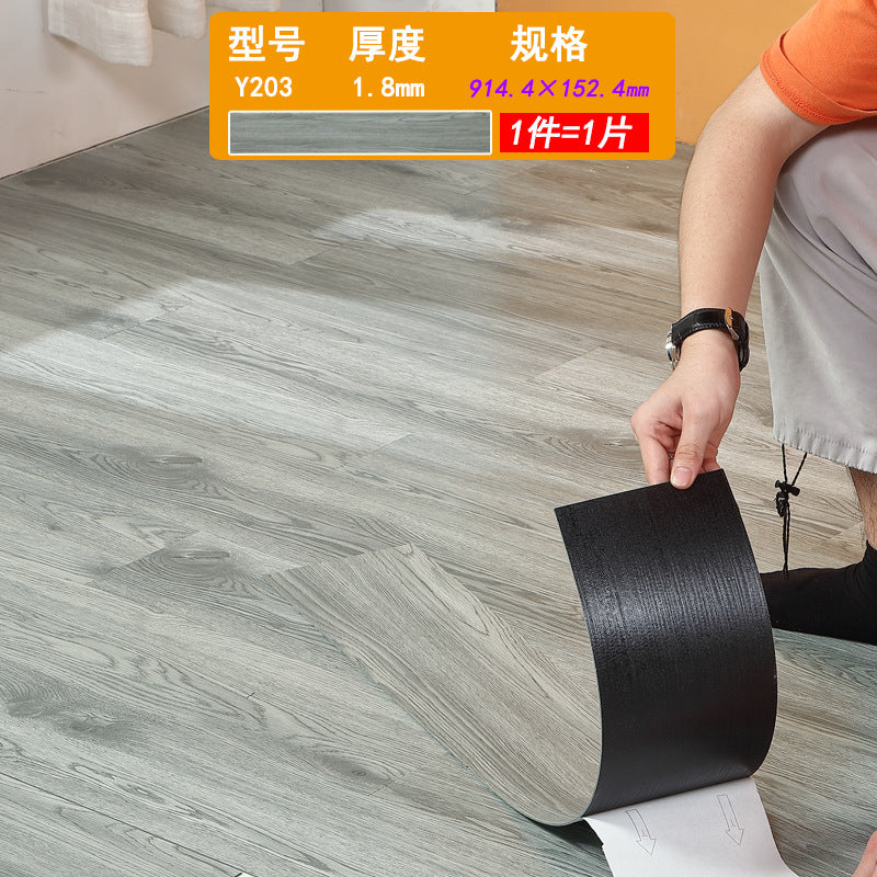 PVC Plastic Floor Stickers Self-Adhesive Wood Grain Cement Floor Stickers Special for Bedroom Waterproof Non-Slip Floor Renovation Chinese Style