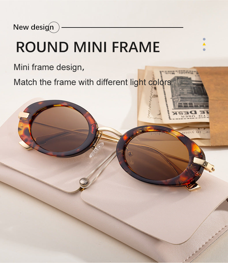 2025New European and American Fashion Oval Small Frame Sunglasses for Women, Trendy Personality Sun Protection Sunglasses Wholesale