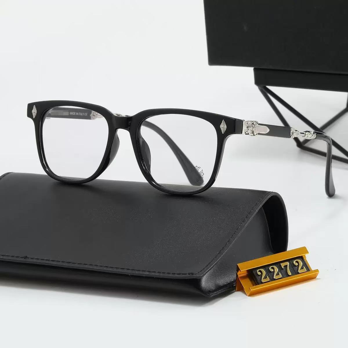 2025New Fashion Trend Square Frame Blue Light Blocking Non-Prescription Glasses Retro Large Frame Unisex Eyeglasses Frame2272