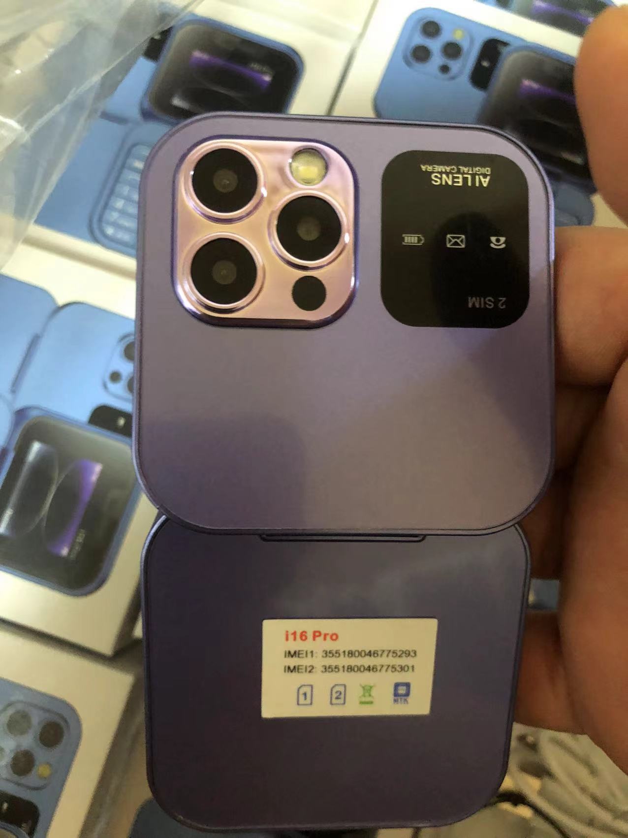 New Mobile Phone i16 pro Dual SIM Non-Smartphone Flip Phone Button Elderly Phone Student Small Phone