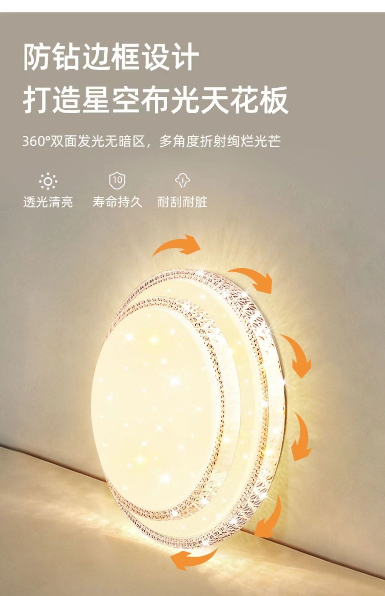 Imitation Crystal New Living Room Lamp LED Ceiling Lamp Master Bedroom Light Fixture Modern Simple Elegant Luxury Hall Main Light