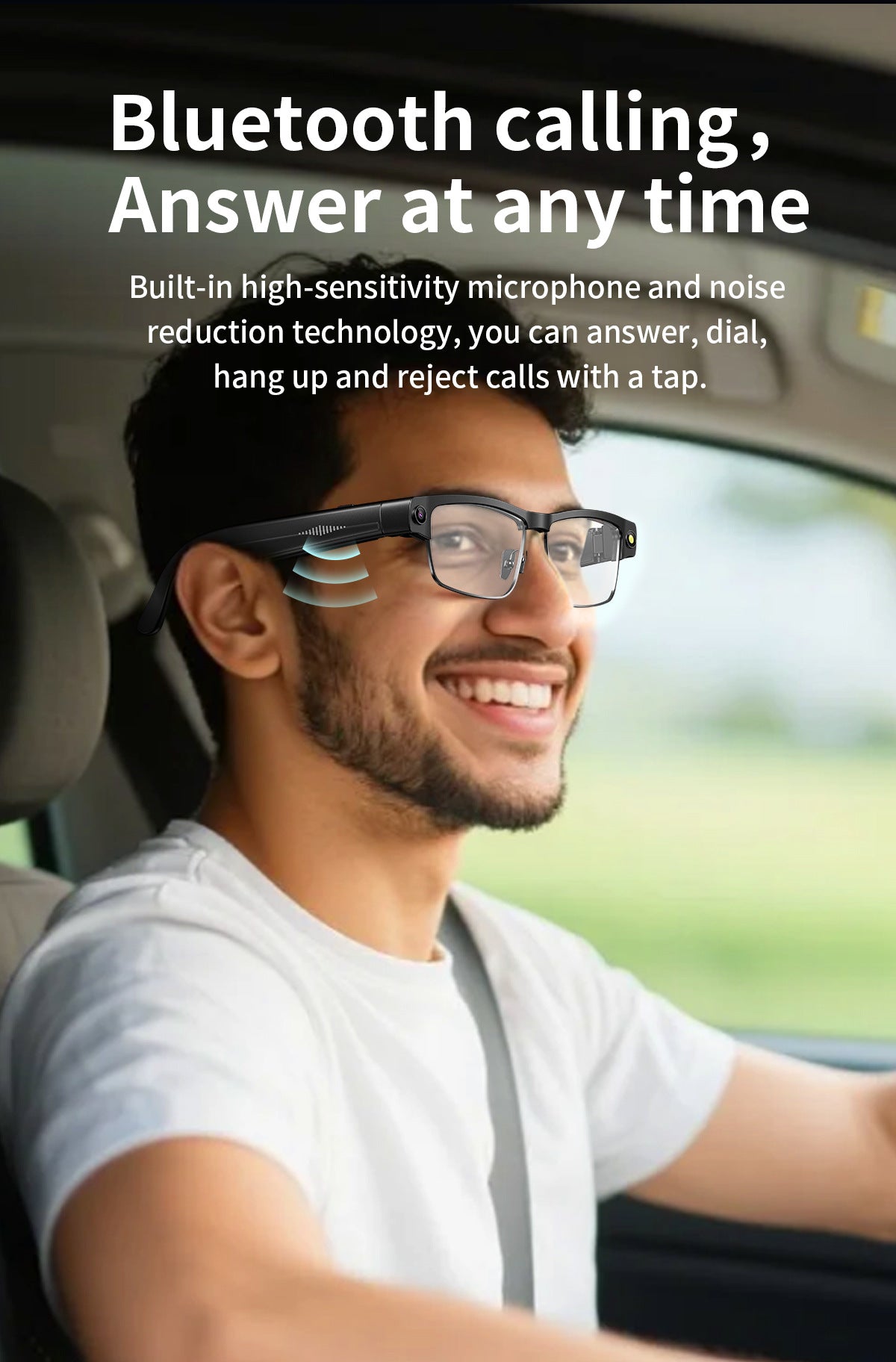 L802Smart Glasses800100 Megapixel Camera with Image Stabilization1200P Video Recording Half Frame Color Changing Sunglasses Translation