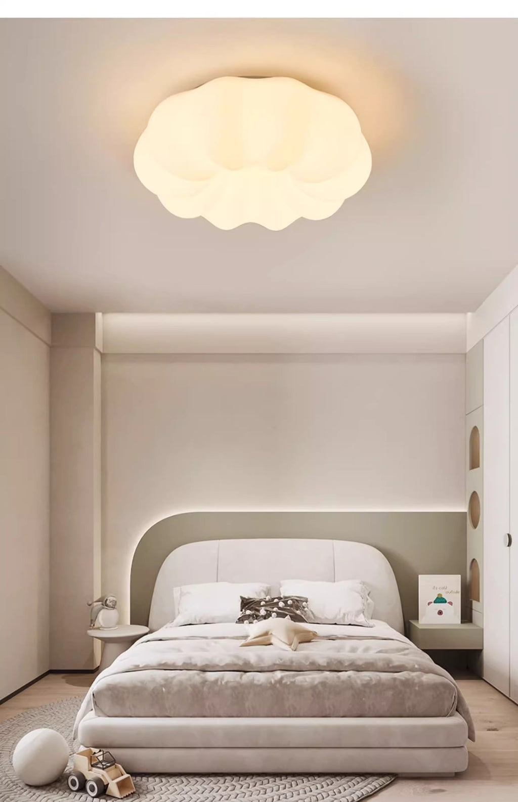 Pumpkin Ceiling Light Cream Style Creative Cloud Master Bedroom Light Round Kindergarten Princess Children's Room Light