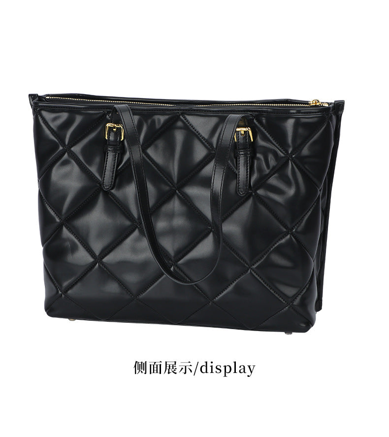 Women's Bag Niche Versatile New Quilted Tote Down Bag Textured Personality Large Capacity Handbag