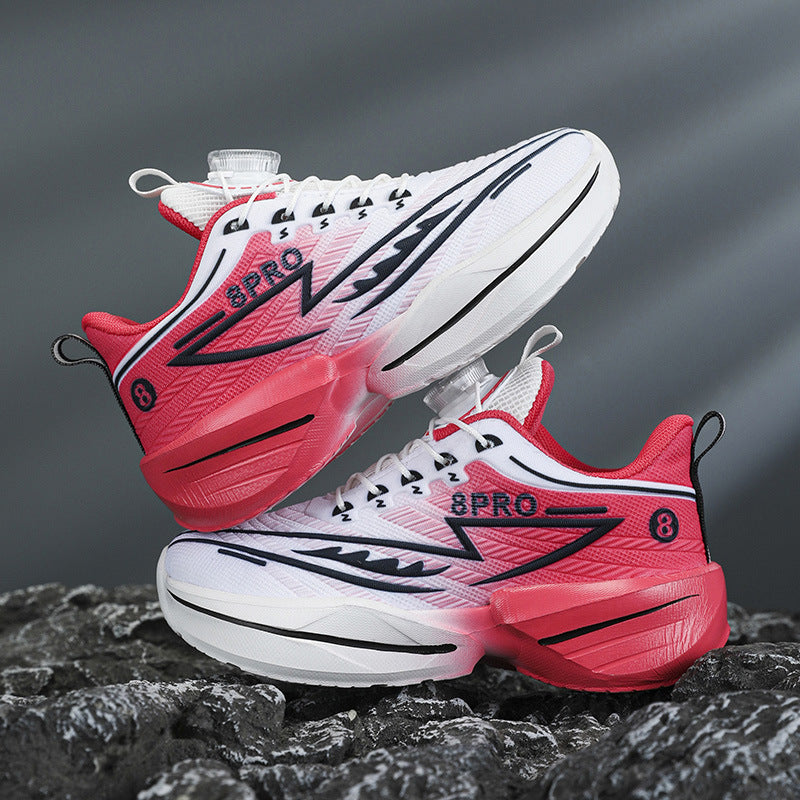 2025New Mesh Breathable Rotating Button Children's Shoes Student Training Running Shoes Red Rabbit Children's Mandarin Duck Sports Shoes