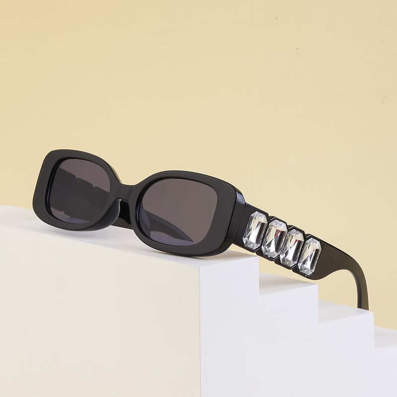 European and American Style Small Frame Sunglasses for Women with Rhinestones, Square Frame Sunglasses for Men, Wholesale Glasses sunglasses