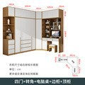 Natural Wood Color Cream Style Wardrobe with Flat Doors for Bedroom, Comes with Small Dressing Table, Freely Combinable Storage Cabinet