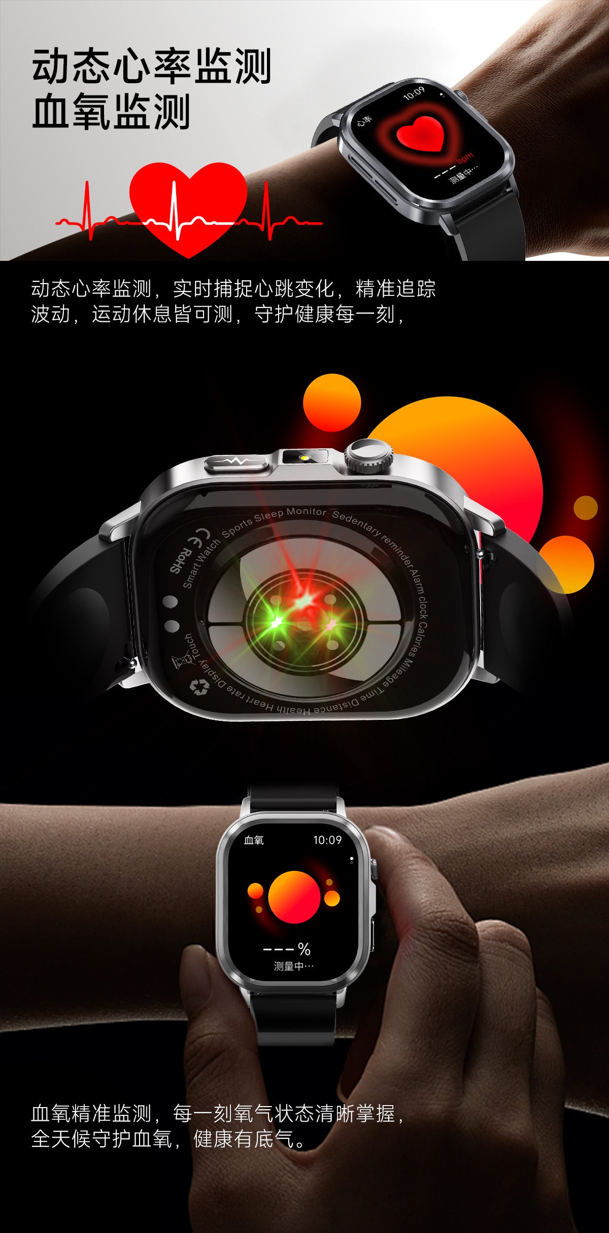 et573AI ECG Smart Health Management Watch Non-Invasive Blood Sugar Uric Acid Blood Lipid Monitoring Smart Watch