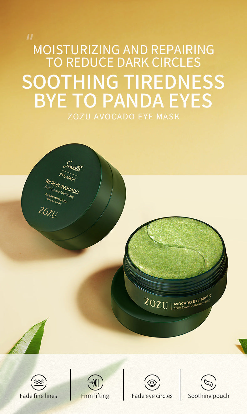 Full English Eye Mask ZOZU Golden Avocado Moisturizing and Hydrating   foreign trade skincare products live wholesale