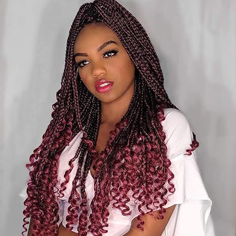 Cross-border European and American Wig Straight Top Loose Tail Three-strand Braid Crochet Hair GoddessBoxBraidshair Fluffy