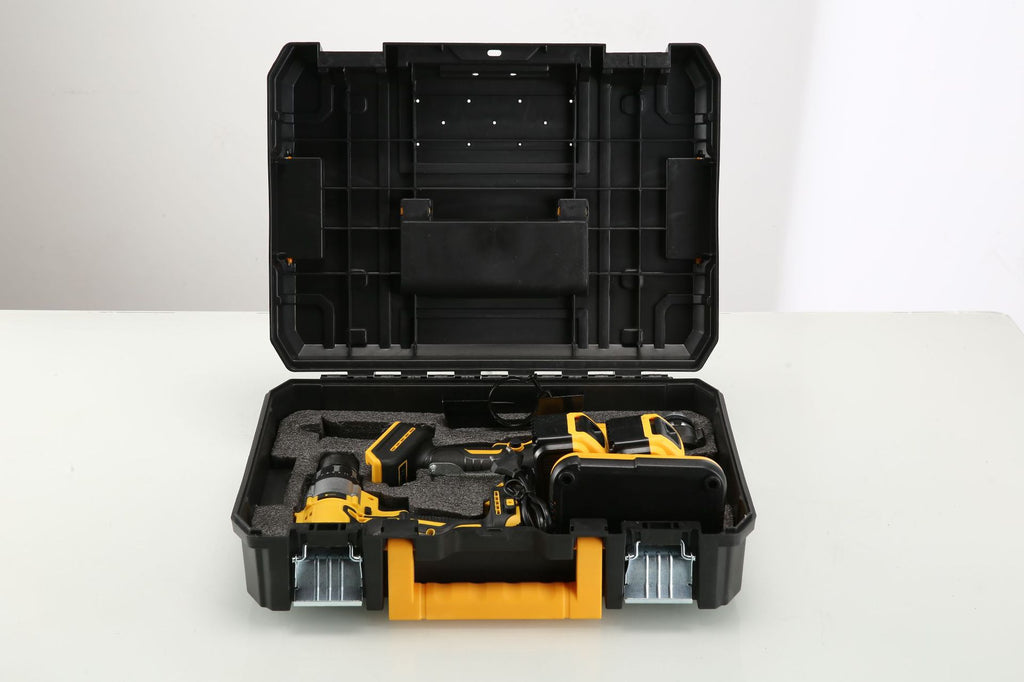 Multifunctional lithium battery tool two-piece set21V Brushless Angle Grinder Rechargeable Electric Impact Hand Drill