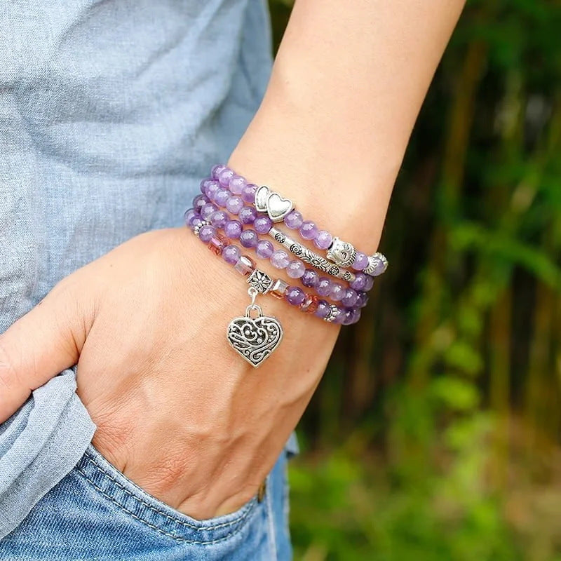 Tiger Eye Elastic Bracelet Adjustable Colorful Beaded Handmade Wrapped Bracelet Volcanic Double Row Woven Bracelet