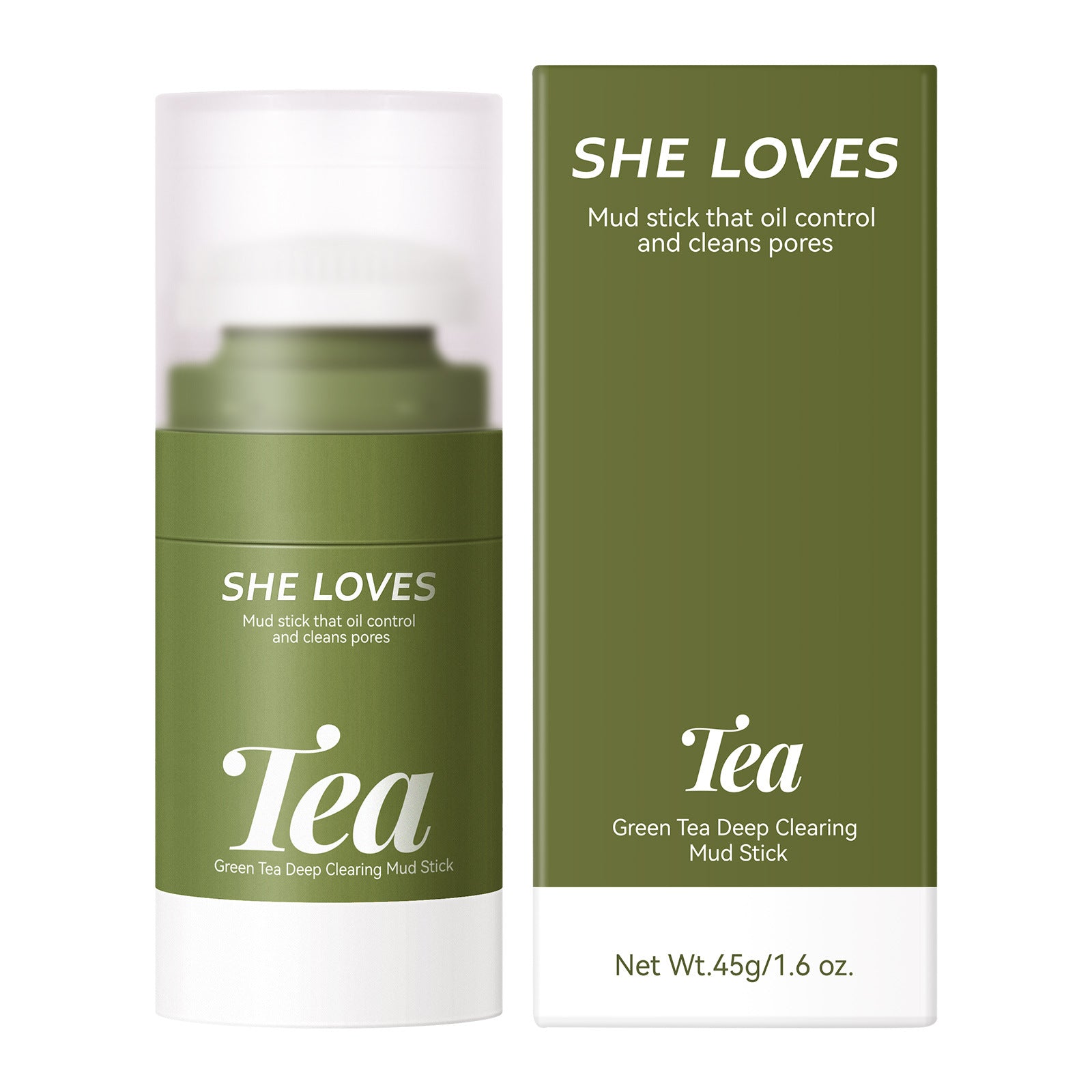 Exclusive Supply green tea Mud Mask Stick Green Tea Oil Control Deep Cleansing Blackhead Removal with Brush Head Mask Mud