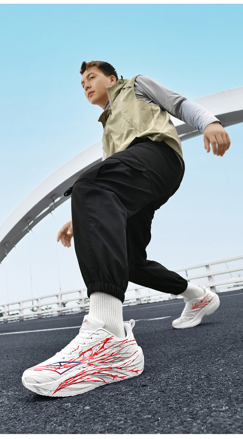 Zhi Jing5Generation pro Full-length Carbon Plate Casual Versatile Running Shoes for Teenagers Professional Lightweight Breathable Shock-absorbing Sports Shoes