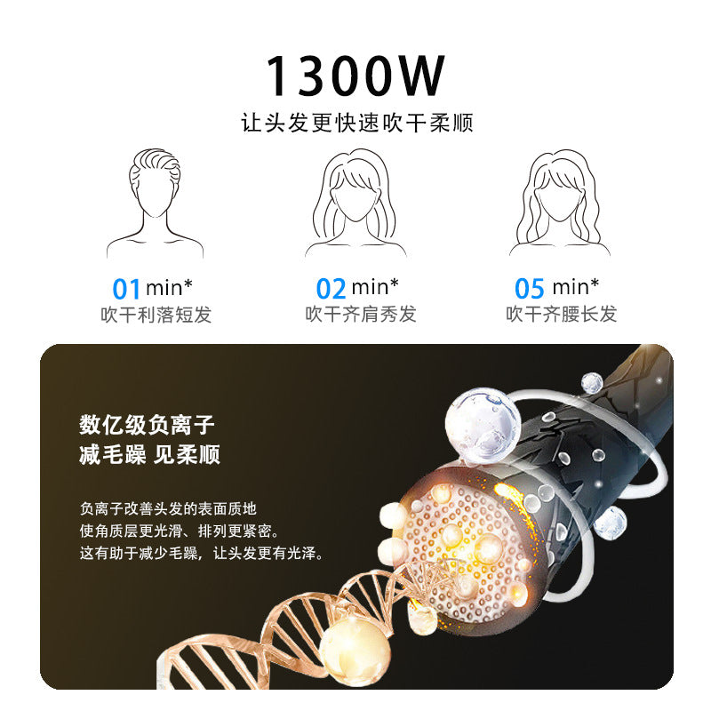 高速吹风机热风梳套装 6 合 1 卷发棒多功能吹风机家用电器