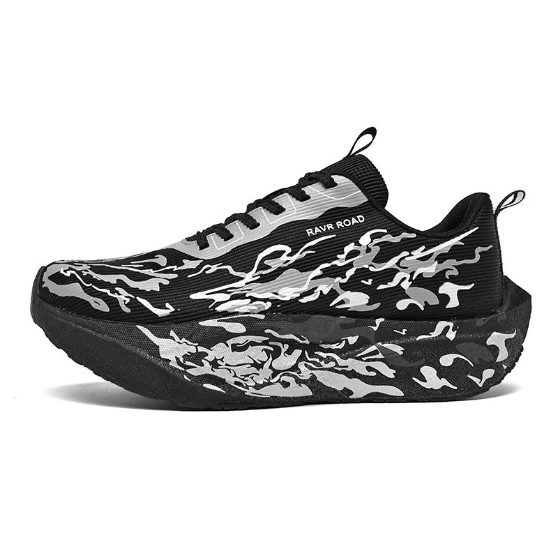 Autumn New Fashion Casual Double Mesh Thickened Sports Shoes with Real Carbon Plate High Elasticity Cushioning Marathon Lightweight Running Shoes