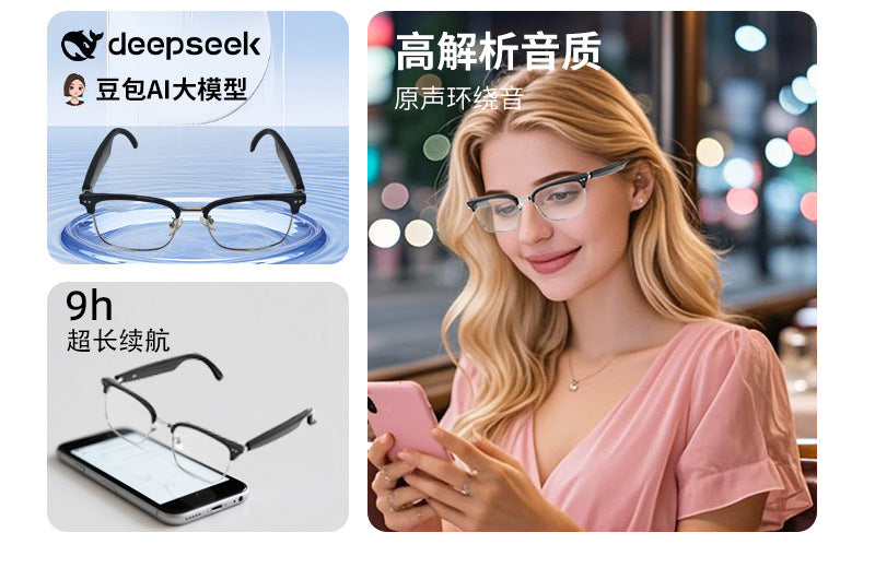 Factory ai Smart Glasses Translation Multi-language UV Protection Sunglasses Support Dropshipping Free Shipping Smart Translation