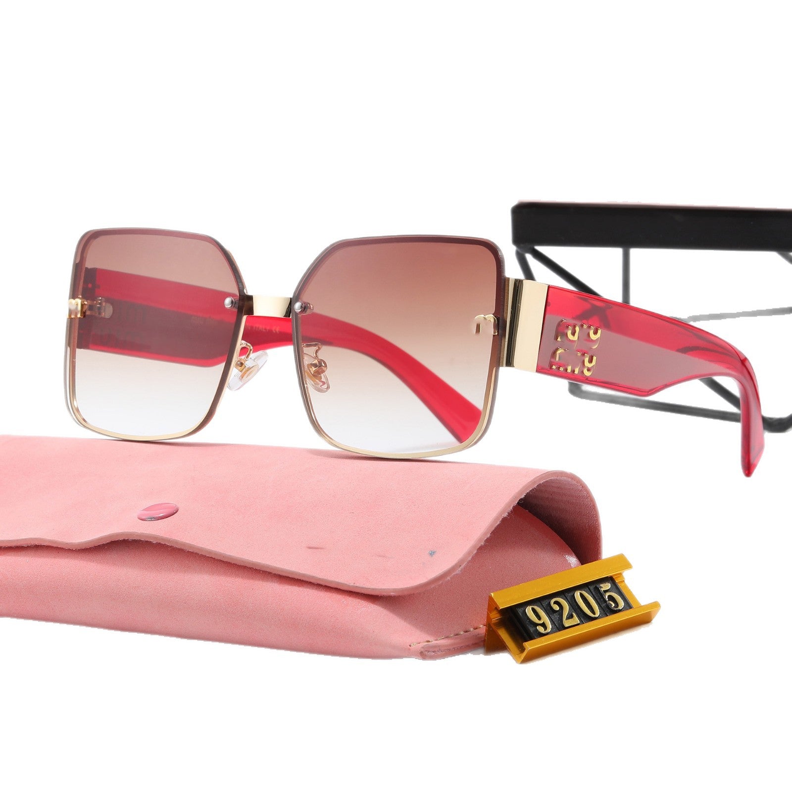 M New European and American Style ins Internet Celebrity Style One-Piece Round Frame Sunglasses for Women Fashionable Acetate Glasses with Strap logo