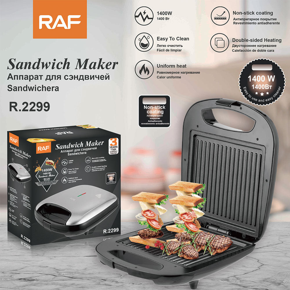 RAF European Standard Breakfast Maker Grilled Meat and Sausages Toaster Steak Grill Home Sandwich Maker R2299
