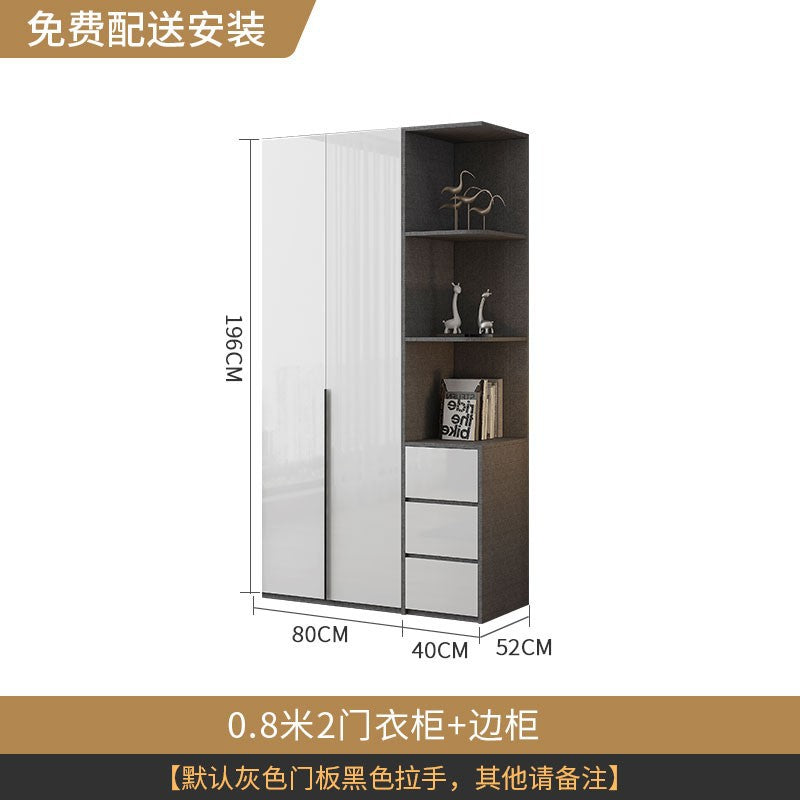 Wardrobe Light Luxury High-End Feel Home Bedroom Simple Rental Room Storage Cabinet Economical Overall Combination Wardrobe Customization