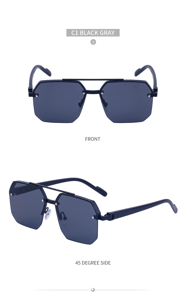 2025New style sunglasses with a high-end feel, European and American half-frame glasses, fashionable sunglasses for women with UV protection sunglasses