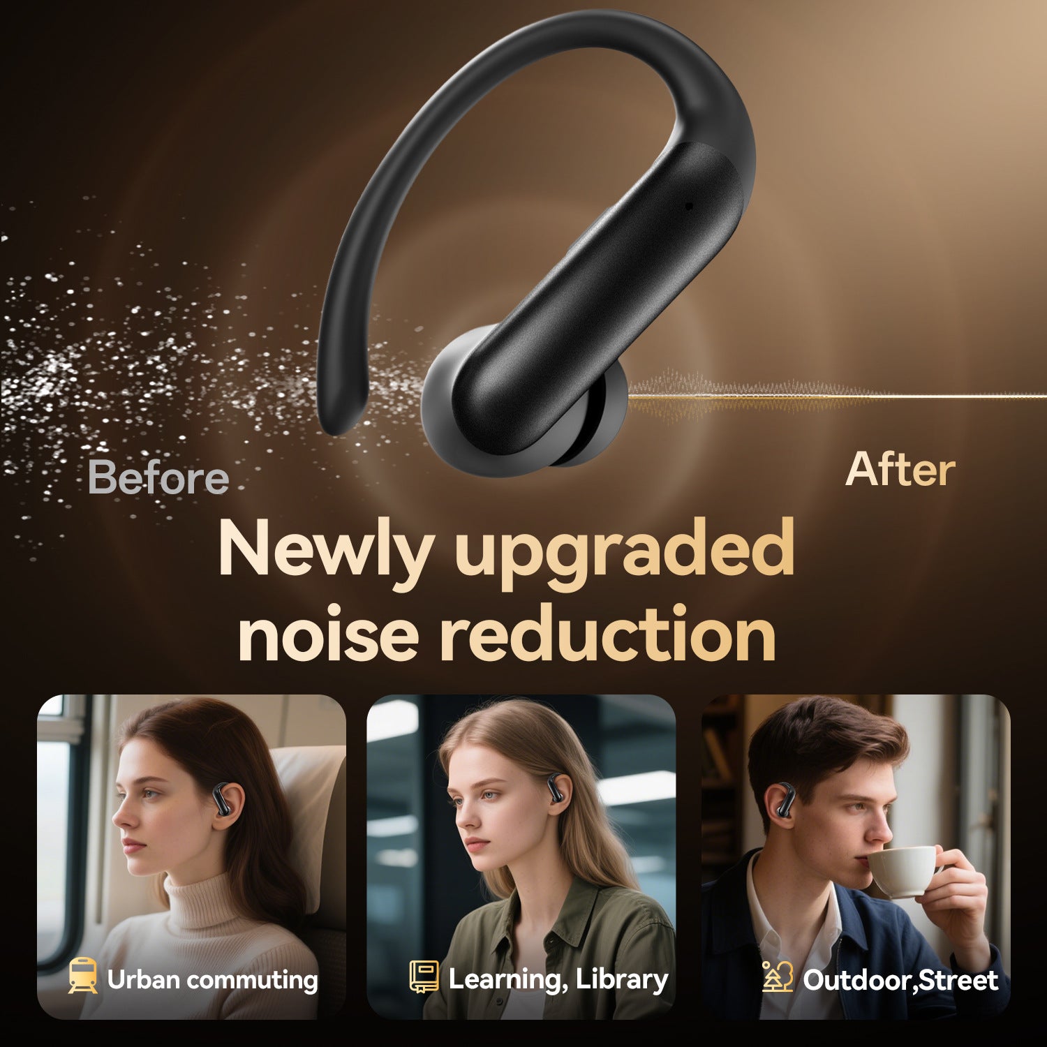 2025New M145Bluetooth ear-hook headphones with digital display OWS In-ear ultra-long battery life earphones private model