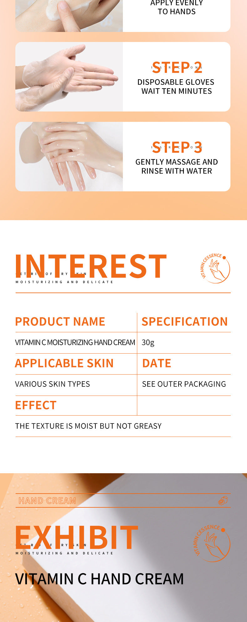 Full English Plant-Based Hand Cream in Sachet SADOER Avocado Aloe Vera Moisturizing Refreshing  Wholesale