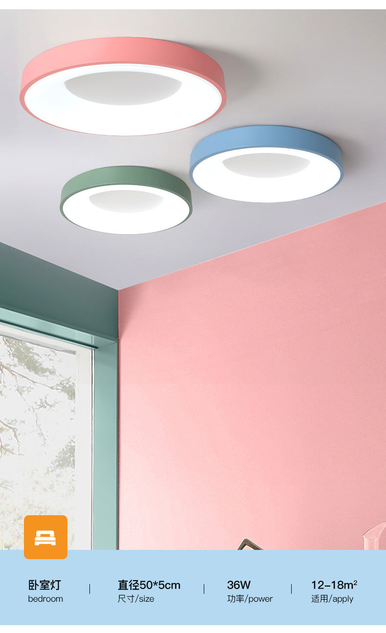 Nordic Ceiling Light led Bedroom Lamp Round Tmall Smart Children's Room Lamp Creative Iron Art Kindergarten Lighting