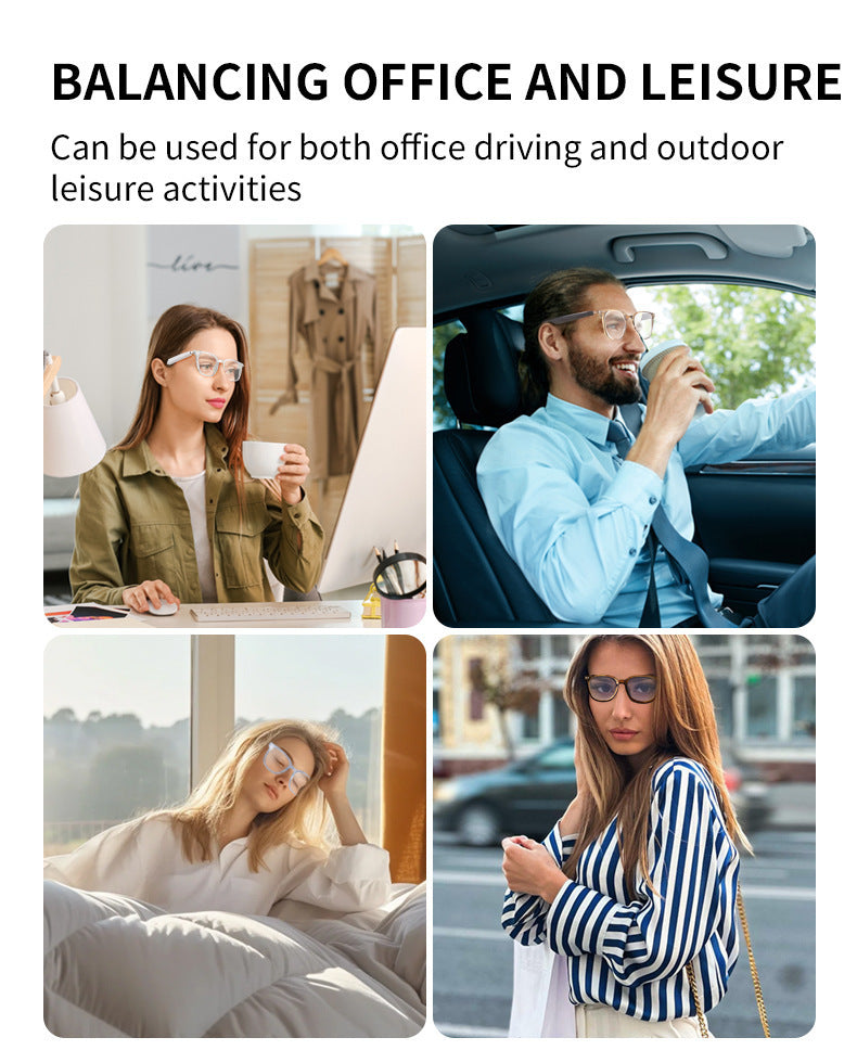 Non-Bone Conduction Bluetooth Glasses Open-Fit Smart Sunglasses Travel Driving Call Hands-Free Sun Protection Sunglasses