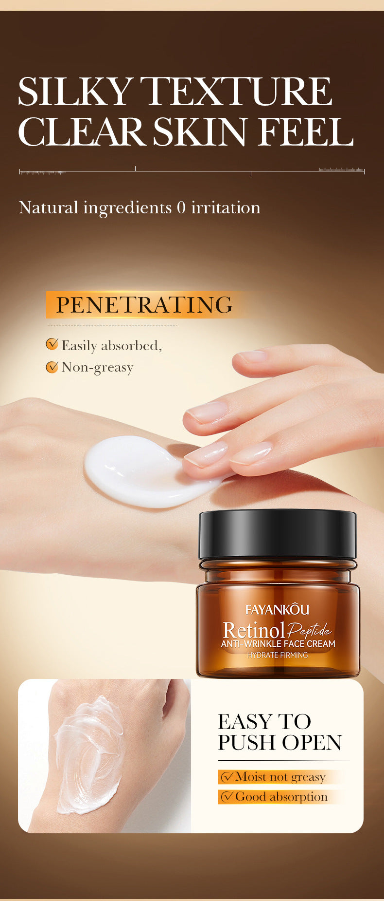 Full English Retinol Peptide Skincare Series  FAYANKOU Amino Acid Facial Cleanser  Wholesale